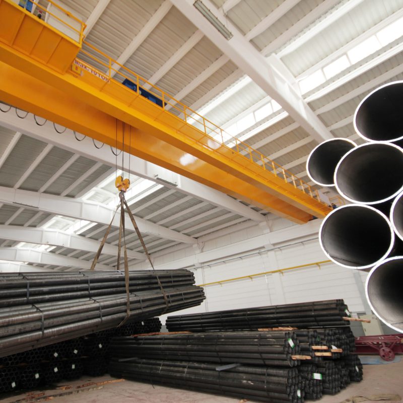 steel pipes inside the factory